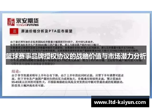 篮球赛事品牌授权协议的战略价值与市场潜力分析