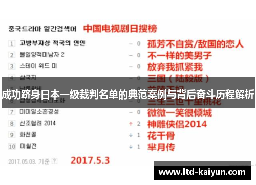 成功跻身日本一级裁判名单的典范案例与背后奋斗历程解析